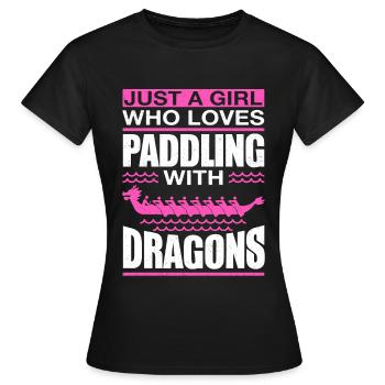 Drachenboot Girl Dragonboat Racing - Frauen T-Shirt - Schwarz - Vorne - AI Model Female 172 dark (172cm)