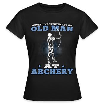 Old Man Archery Archery Archer Archers - Women's T-Shirt - black - Front - AI Model Female 172 dark (172cm)