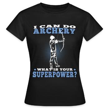 Je peux faire du tir à l’arc Archer - T-shirt Femme - noir - Devant - AI Model Female 172 dark (172cm)