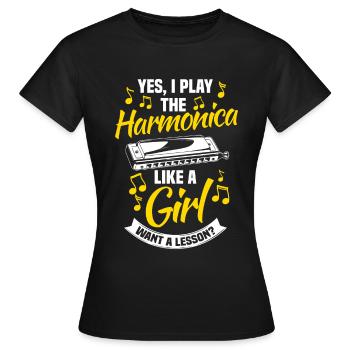 Harmoniciste harmoniciste - T-shirt Femme - noir - Devant - AI Model Female 172 dark (172cm)