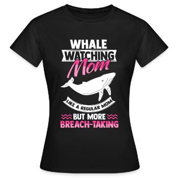 Wale beobachten Mama Meeressäuger Buckelwal - Frauen T-Shirt - Schwarz - Vorne - AI Model Female 172 dark (172cm)