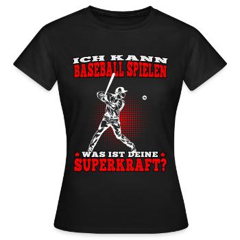Baseball spielen Baseballer Baseballspieler - Frauen T-Shirt - Schwarz - Vorne - AI Model Female 172 dark (172cm)
