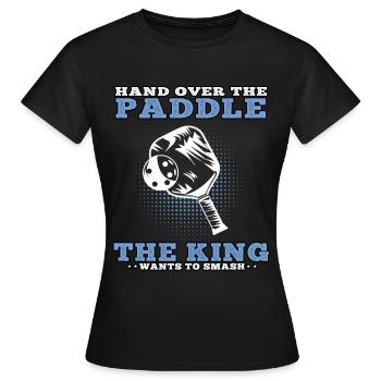 Pimple ball king smash pickleball - Women's T-Shirt - black - Front - AI Model Female 172 dark (172cm)