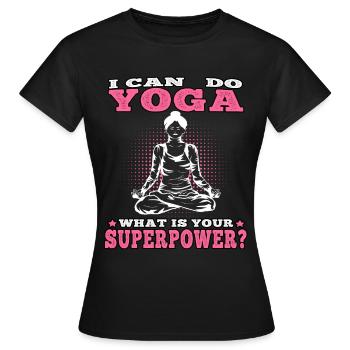 Yoga Je peux faire du yoga Namasté Méditation - T-shirt Femme - noir - Devant - AI Model Female 172 dark (172cm)