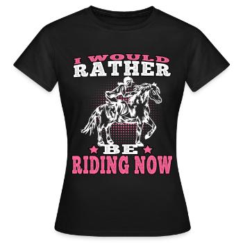 Prefer riding on horse Rider - Women's T-Shirt - black - Front - AI Model Female 172 dark (172cm)