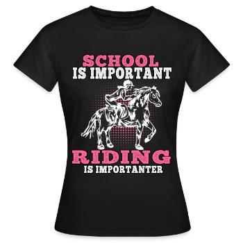 Riding is important horse rider rider - Women's T-Shirt - black - Front - AI Model Female 172 dark (172cm)