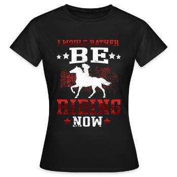 Prefer riding on horse Rider - Women's T-Shirt - black - Front - AI Model Female 172 dark (172cm)