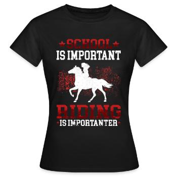 Riding is important horse rider rider - Women's T-Shirt - black - Front - AI Model Female 172 dark (172cm)