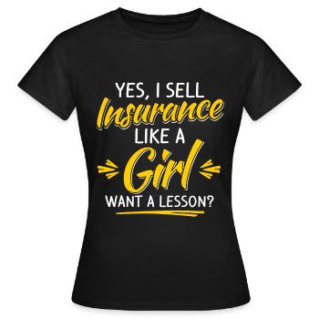 Insurance agent Actuary insurance - Women's T-Shirt - black - Front - AI Model Female 172 dark (172cm)