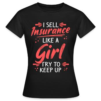 Courtier d’assurance Actuaire Assurance - T-shirt Femme - noir - Devant - AI Model Female 172 dark (172cm)