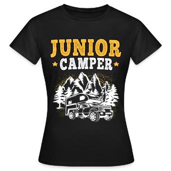 Camping Descendance Camping Caravane Vacances - T-shirt Femme - noir - Devant - AI Model Female 172 dark (172cm)