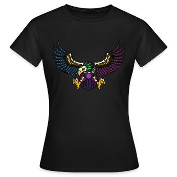 Jour des morts aigle coloré mexicain - T-shirt Femme - noir - Devant - AI Model Female 172 dark (172cm)