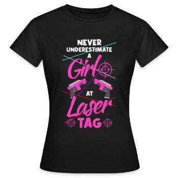 Laser Tag Girl Laser Tag Laser Gun - Women's T-Shirt - black - Front - AI Model Female 172 dark (172cm)