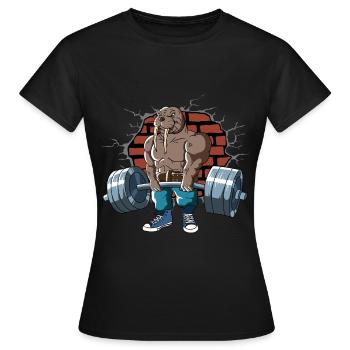 Fitness Training Pompes Walrus Deadlift Fitness - T-shirt Femme - noir - Devant - AI Model Female 172 dark (172cm)