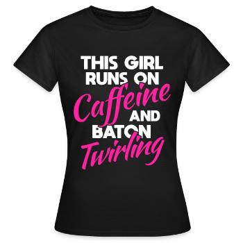 Twirling Baton Majorette Rod Turning Coffee - T-shirt Femme - noir - Devant - AI Model Female 172 dark (172cm)