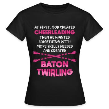 Baton Twirling Majorette Cheerleading - Frauen T-Shirt - Schwarz - Vorne - AI Model Female 172 dark (172cm)