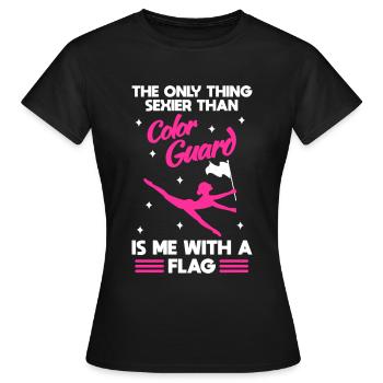 Color Guard Sexy Gymnastics Dance - T-shirt Femme - noir - Devant - AI Model Female 172 dark (172cm)