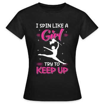 Color Guard Danse de gymnastique amusante - T-shirt Femme - noir - Devant - AI Model Female 172 dark (172cm)