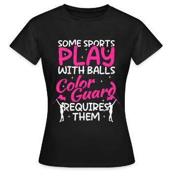 Color Guard Danse de gymnastique amusante - T-shirt Femme - noir - Devant - AI Model Female 172 dark (172cm)