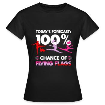 Color Guard Gymnastik Tanz Flagge Colorguard - Frauen T-Shirt - Schwarz - Vorne - AI Model Female 172 dark (172cm)