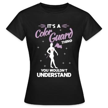 Color Guard Flagge Gymnastik Colorguard - Frauen T-Shirt - Schwarz - Vorne - AI Model Female 172 dark (172cm)