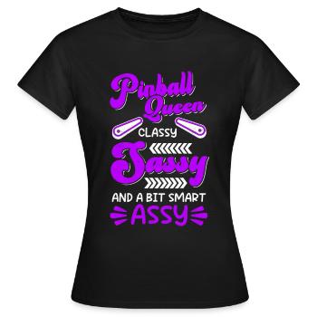 Pinball Queen Arcade Flipperautomat - Frauen T-Shirt - Schwarz - Vorne - AI Model Female 172 dark (172cm)
