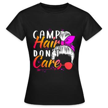 Camping Camp Hair Camper - Women's T-Shirt - black - Front - AI Model Female 172 dark (172cm)