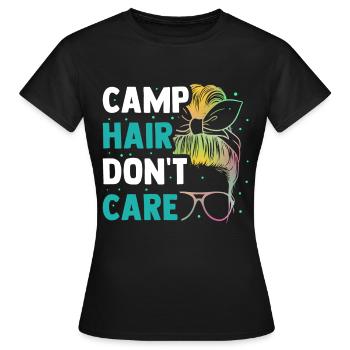 Camping Camperin Camp Hair - Women's T-Shirt - black - Front - AI Model Female 172 dark (172cm)