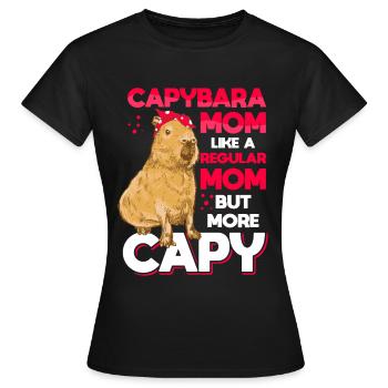 Capybara Mama Capybara Drôle - T-shirt Femme - noir - Devant - AI Model Female 172 dark (172cm)