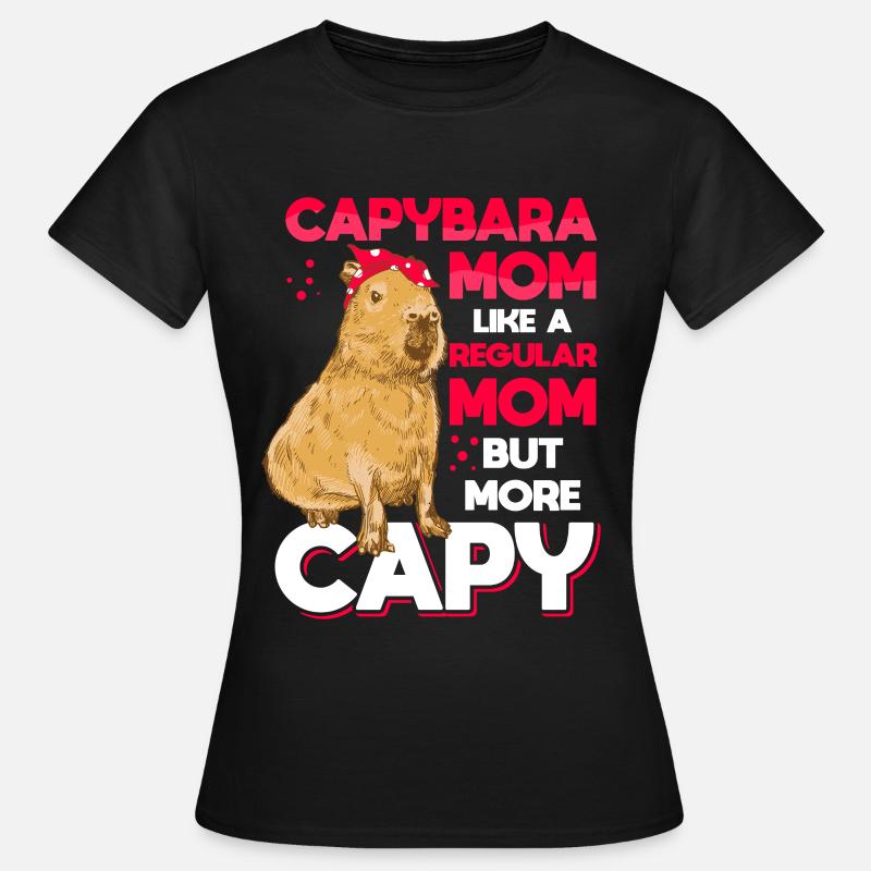 Capybara Mama Capybara Funny - Women's T-Shirt - black
