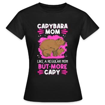 Capybara Mama Rongeur Capybara Capybara - T-shirt Femme - noir - Devant - AI Model Female 172 dark (172cm)