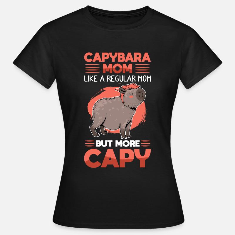 Capybara, Capybara, Mama, Rodent - Women's T-Shirt - black