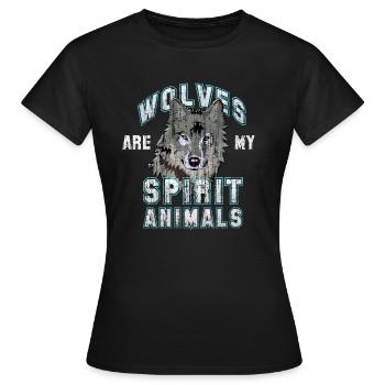 Loups loups - T-shirt Femme - noir - Devant - AI Model Female 172 dark (172cm)