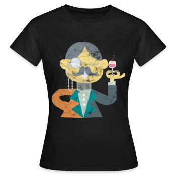 Art gentleman avec cadeau monocle et barbe - T-shirt Femme - noir - Devant - AI Model Female 172 dark (172cm)