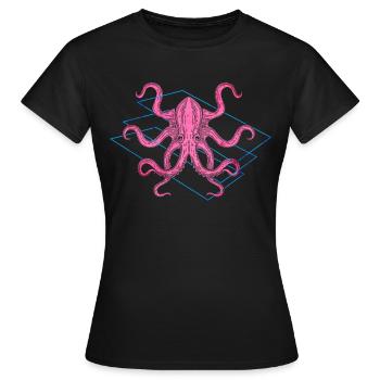 Farbiger Oktopus - Frauen T-Shirt - Schwarz - Vorne - AI Model Female 172 dark (172cm)