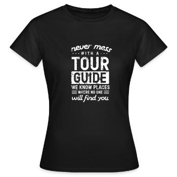 Guide touristique - T-shirt Femme - noir - Devant - AI Model Female 172 dark (172cm)
