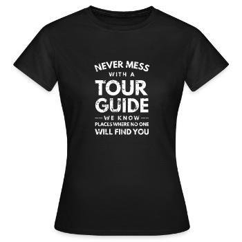 Guide touristique Guide de voyage City Guide Idée cadeau - T-shirt Femme - noir - Devant - AI Model Female 172 dark (172cm)