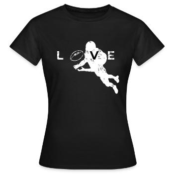 J'adore le cadeau d'entraîneur de l'équipe de football américaine - T-shirt Femme - noir - Devant - AI Model Female 172 dark (172cm)