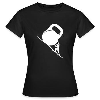 Sisyphos Sisyphus Kettlebell Kugelhantel Fitness - Frauen T-Shirt - Schwarz - Vorne - AI Model Female 172 dark (172cm)