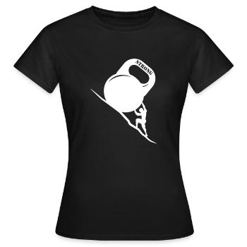 Sisyphos Sisyphus Kettlebell Kugelhantel Fitness - Frauen T-Shirt - Schwarz - Vorne - AI Model Female 172 dark (172cm)