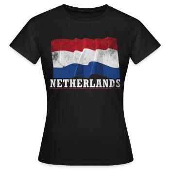 Pays-Bas Pavillon - T-shirt Femme - noir - Devant - AI Model Female 172 dark (172cm)