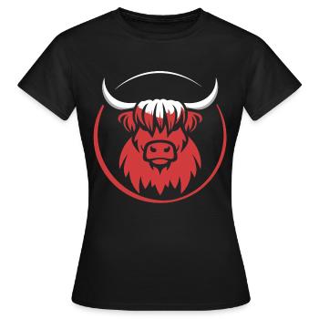 Mon bétail des Highlands que j’aime Highlands - T-shirt Femme - noir - Devant - AI Model Female 172 dark (172cm)
