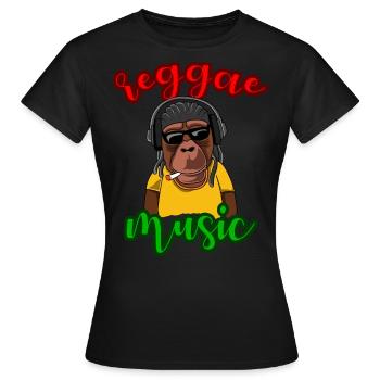 Reggae music monkey gift gift idea - Women's T-Shirt - black - Front - AI Model Female 172 dark (172cm)