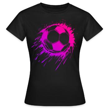 Pink Fußball Frauenfußball Mädchen Fußball - Frauen T-Shirt - Schwarz - Vorne - AI Model Female 172 dark (172cm)