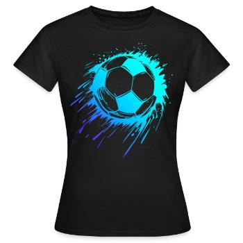 Blauer Fußball Männer Fußball Jungen Fußball - Frauen T-Shirt - Schwarz - Vorne - AI Model Female 172 dark (172cm)