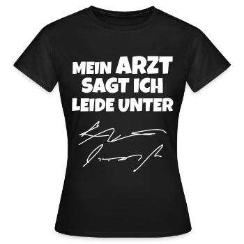 Arzt Handschrift unleserlich Krankheit - Frauen T-Shirt - Schwarz - Vorne - AI Model Female 172 dark (172cm)