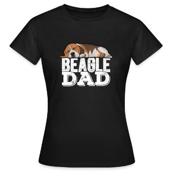 Beagle Dog Mens Beagle Dad - T-shirt Femme - noir - Devant - AI Model Female 172 dark (172cm)