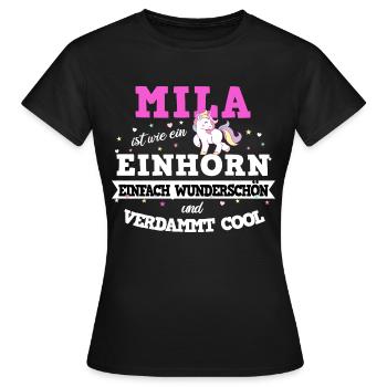 Mila Mädchen Geschenk - Frauen T-Shirt - Schwarz - Vorne - AI Model Female 172 dark (172cm)