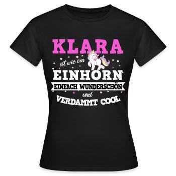 Klara Mädchen Frauen Geschenk - Frauen T-Shirt - Schwarz - Vorne - AI Model Female 172 dark (172cm)
