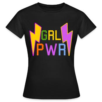 GRL PWR Girl Power Rainbow Colours - Women's T-Shirt - black - Front - AI Model Female 172 dark (172cm)